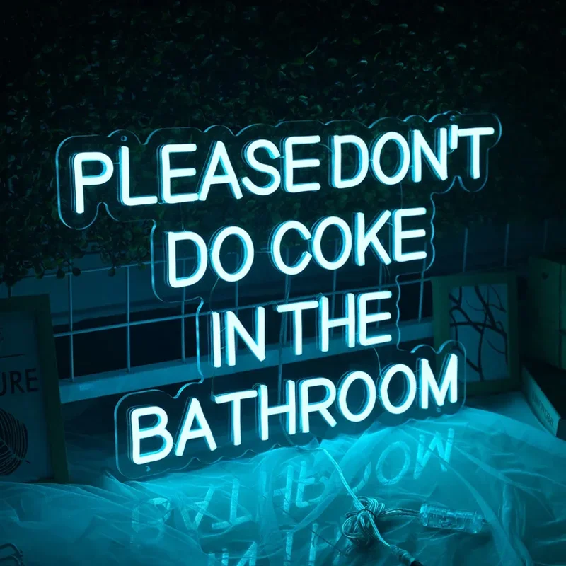 Por favor, no hacer Coca-Cola en el baño, letrero de neón personalizado, decoración de pared de fiesta en casa, letrero de barra de luz Led, regalo personalizado, arte de neón