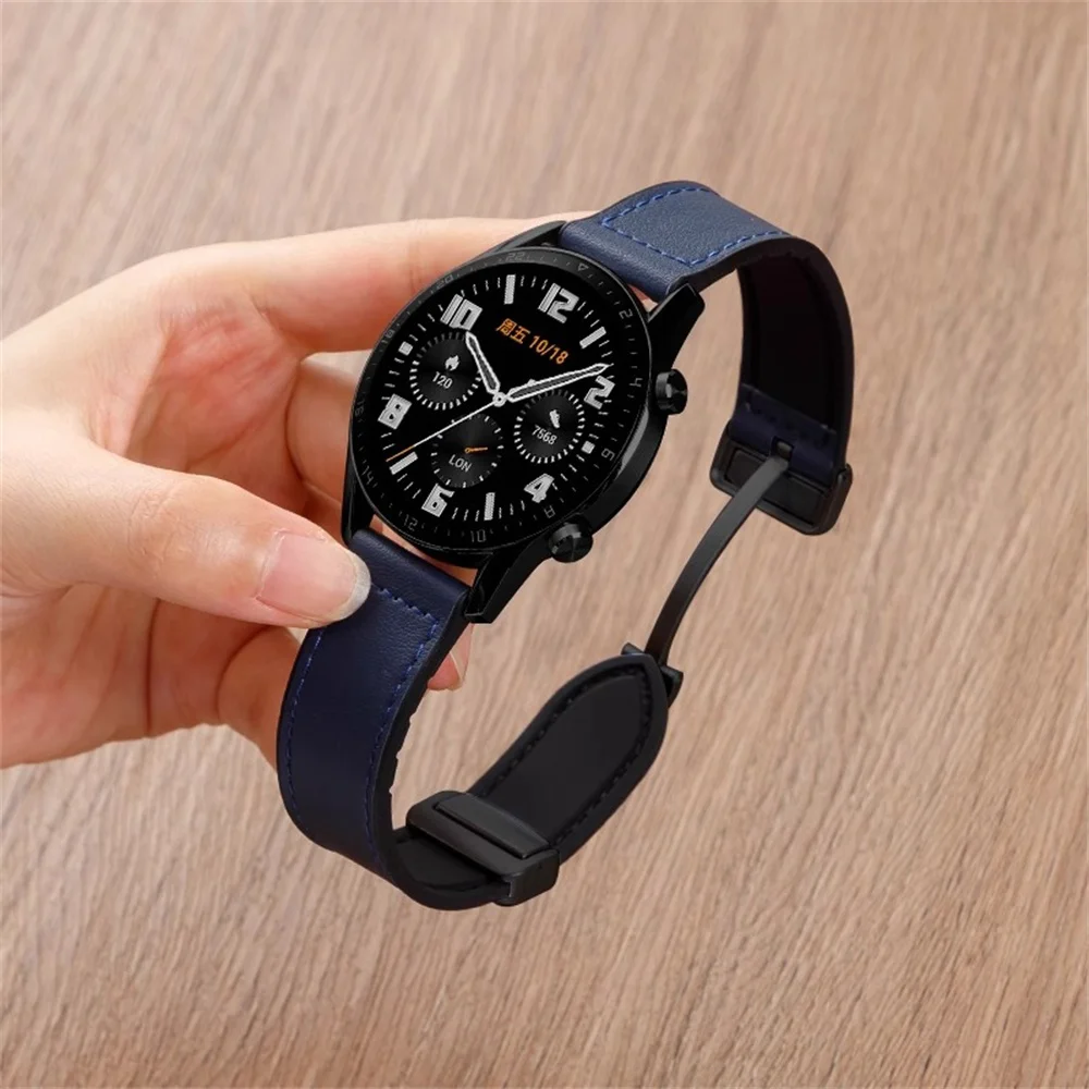 Leder-Silikonarmband für Samsung Galaxy Watch Band 7 6 5 4 40 mm/44 mm, magnetisches Armband für Watch 6 Classic 43 mm 47 mm 20 mm 22 mm – Detail 7