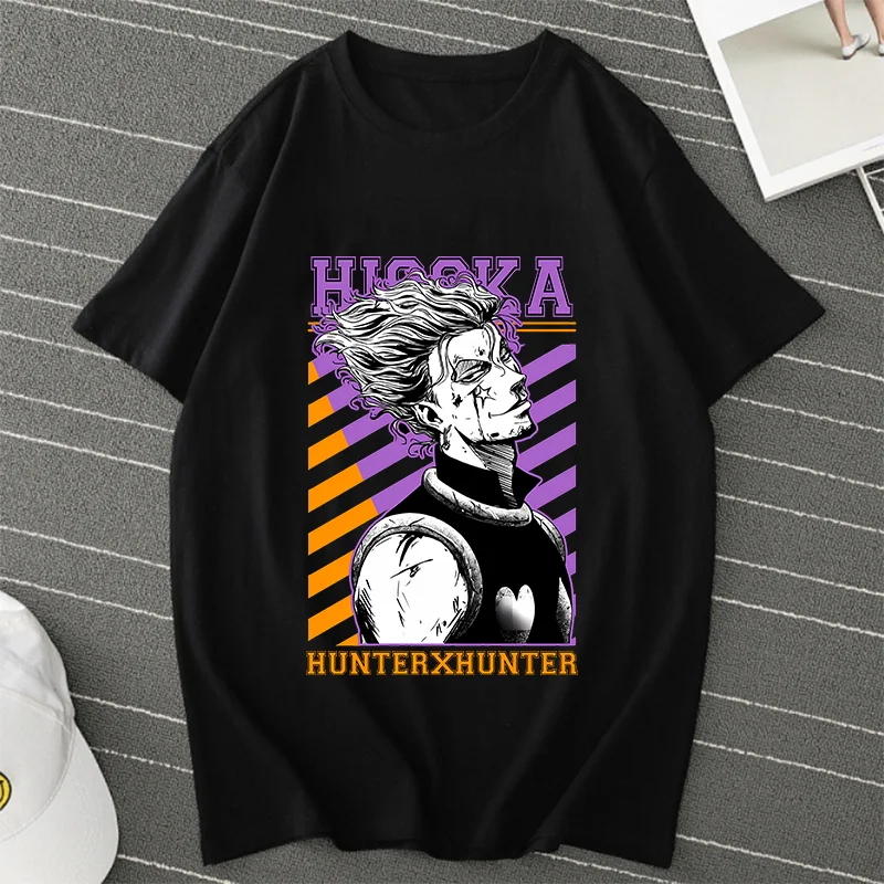 Vintage Hunter X Hunter Men Tshirt Short Sleeve Killua Zoldyck T-shirt HXH Hisoka TShirt Anime Manga Hip Hop Tops Tee Shirt Male