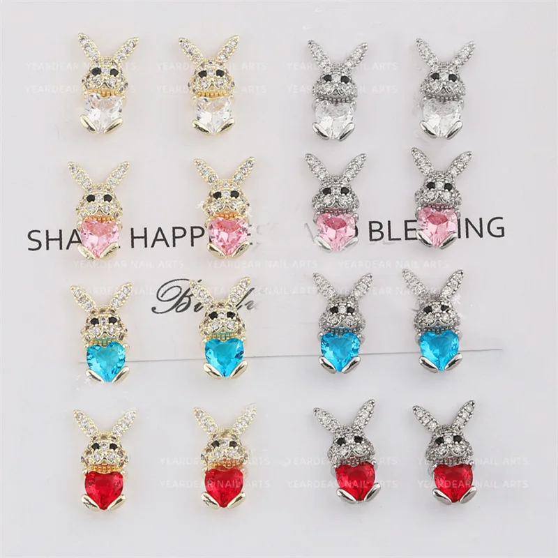 

2023New Year New Nail Accessories New Year's Rabbit Light Luxury Wear Nail Accessories nail micro inlay diamond