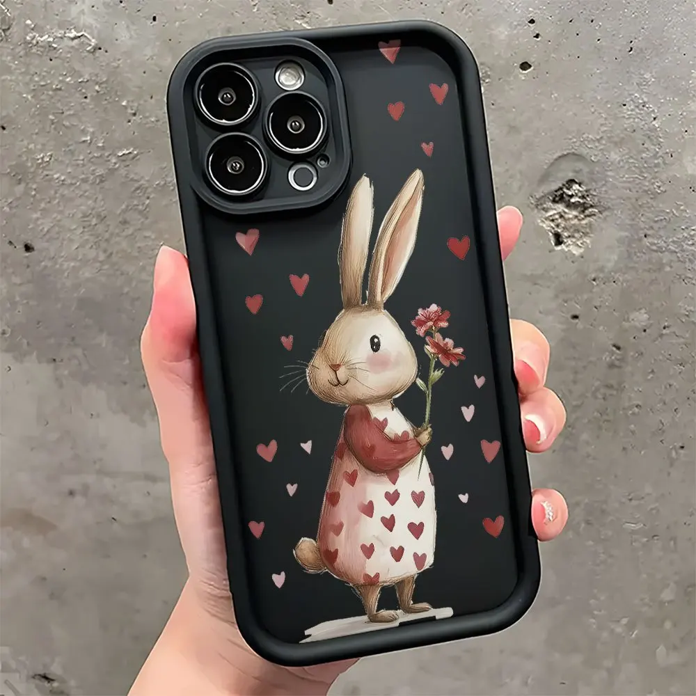 

Spring Rabbit Flowers Beautiful Mobile Phone Case Suitable for iPhone16 15 14 13 1211Pro/Max/Plus Anti-fall and Shock Protection