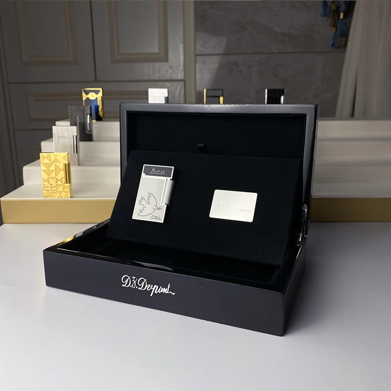 New commemorative edition single and double flame luxury lighter Ping Sound natural paint cigarette smoking butane lighter 18138