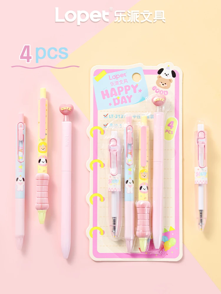 

Гелевые ручки Lopet Ins, 0,5 мм ST Fine Point, выдвижной, эстетический дизайн, гладкие чернила, фирменный стило для школьного офиса, ежедневного использования