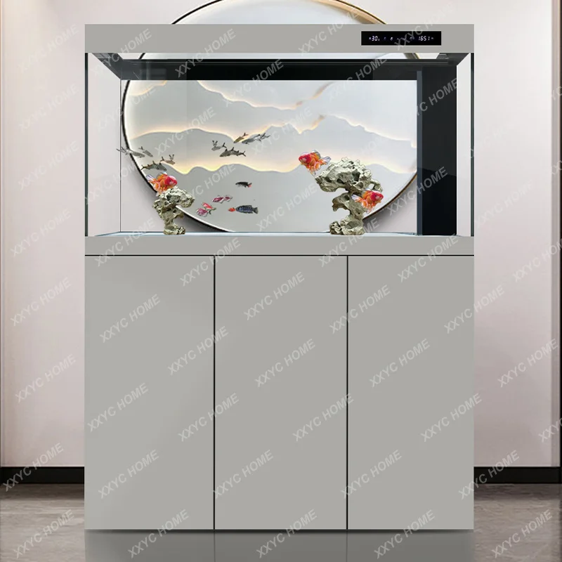 X-S New Smart Water Change-Free Fish Tank Ultra Clear Glass Aquarium Floor-Standing Living Room Home Use HG