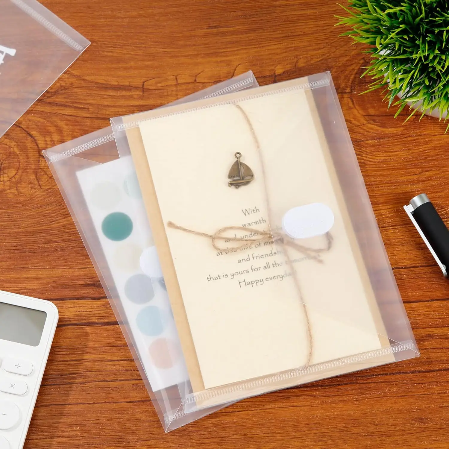 10 Pack A4 A5 A6 A7 Size Plastic Envelopes File Folders, Rainforced Clear Folder Important Document Organizer,for School Office