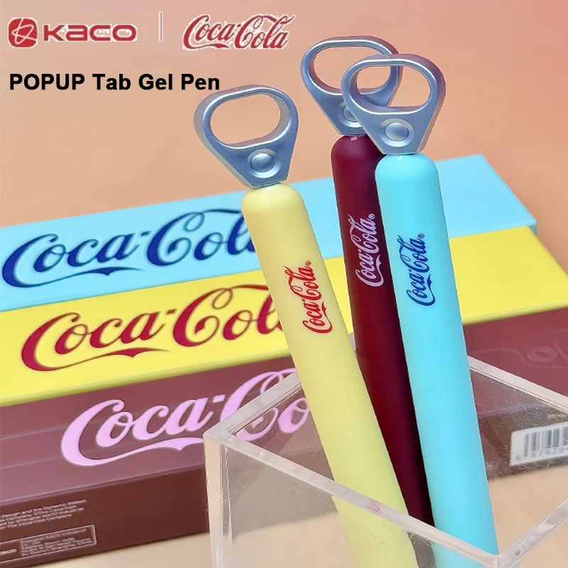 

KACO CocaCola 0.5mm Gel Pen Low Center of Gravity Crank Link Structure Side Press Dual Ball ST Nib Quick Dry Smooth Writing Tool