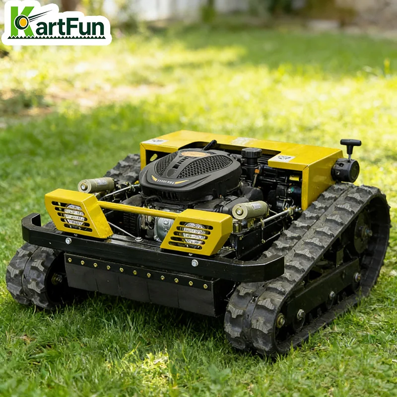 

Wide Cut Remote Control Lawn Mower 608cc 1200mm Anti Slip All Terrain RC Mower for Large Farm Public Green Space Maintenance