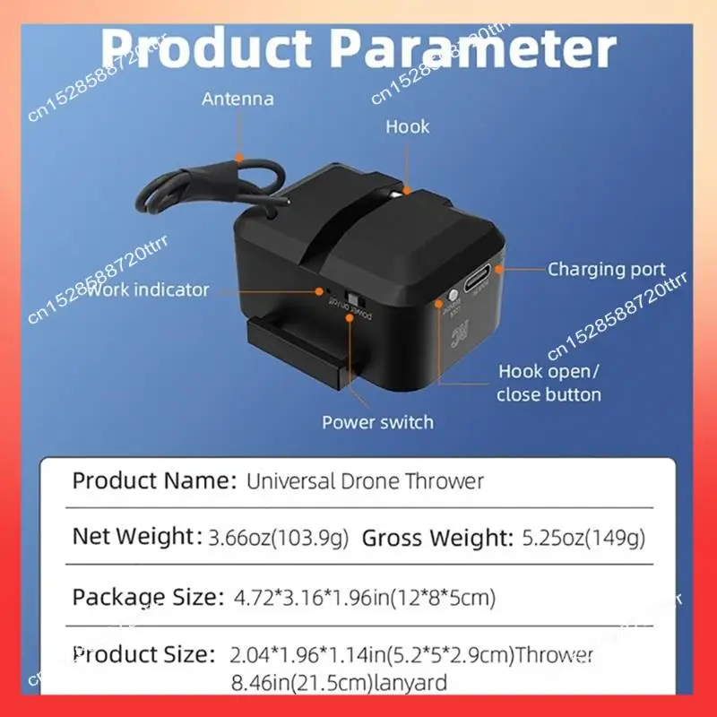 نظام ABNR Airdrop لـ DJI Mini 4 Pro/3 Pro/AIR3/Avata2 بدون طيار طعم صيد السمك خاتم الزواج هدية توصيل الحياة الإنقاذ Airdropper #3