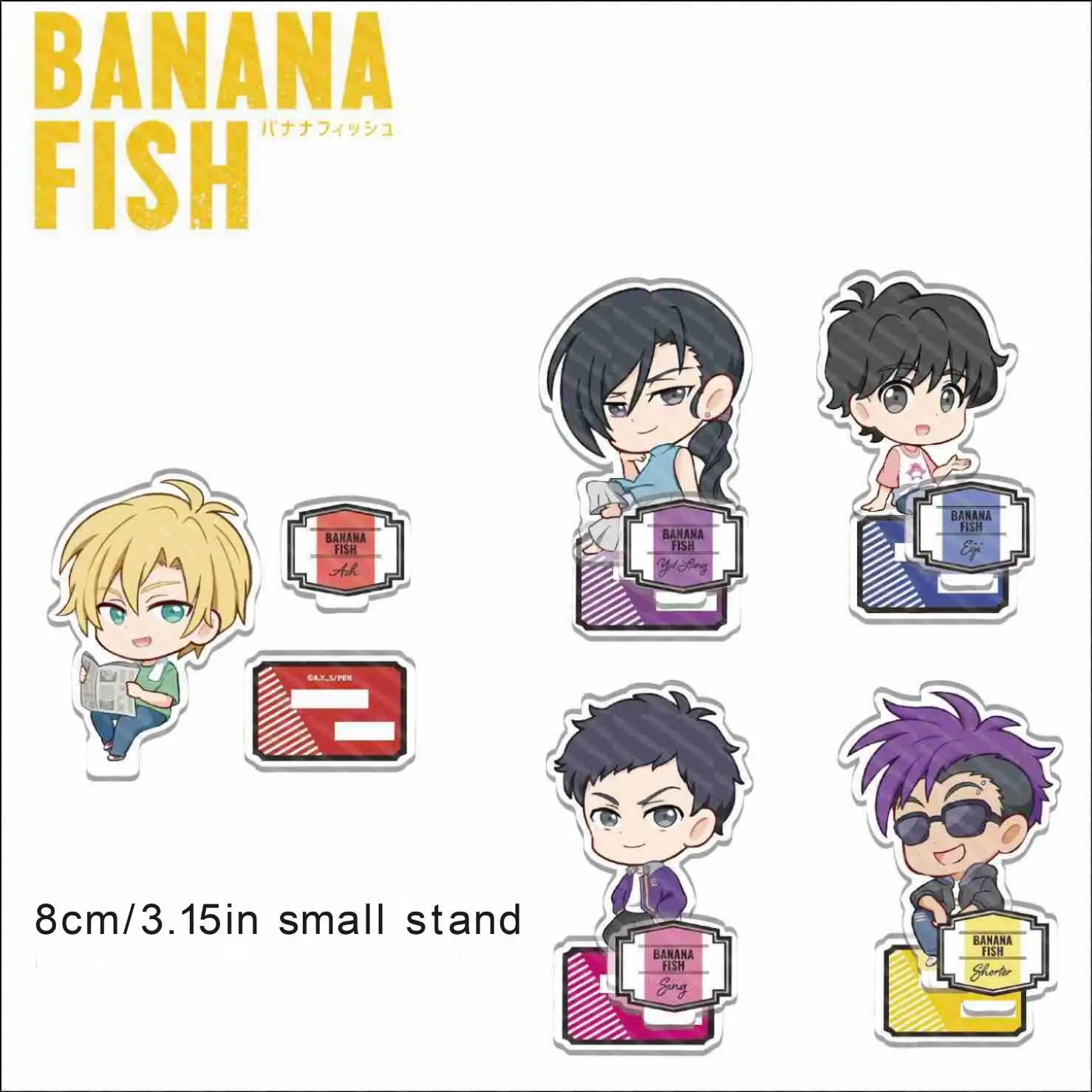 BANANAFISH Shiver Killer Anime Peripheral Double Stand Asher Eiji Acrylic Humanoid Stand Figure Tabletop Ornament