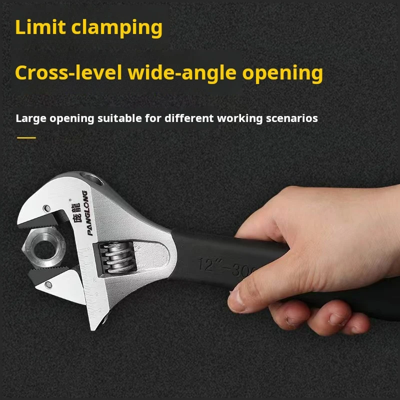 Adjustable wrench hardware tools Self-tightening fast Ratchet wrench Pipe wrench dual purpose Mechanical workshop tool