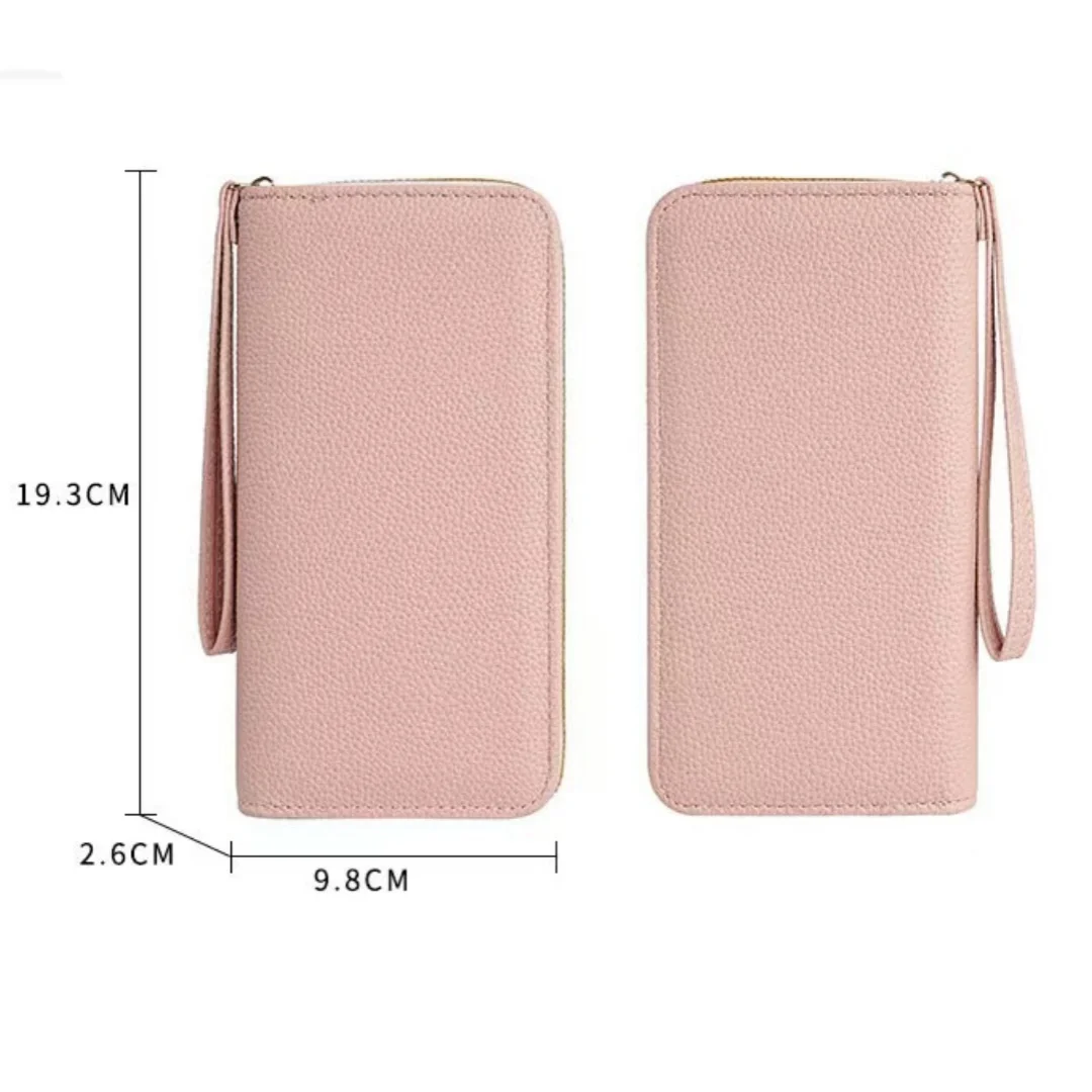 

Кошелек-клатч на запястье, устойчивый к царапинам, многофункциональный, на молнии, из искусственной кожи, женский длинный кошелек из искусственной кожи