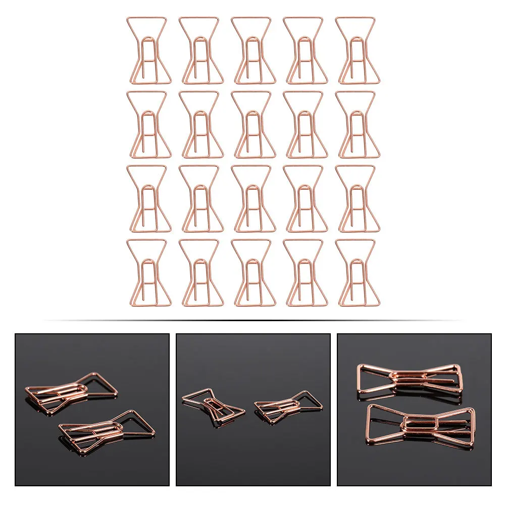 

20Pcs Bowtie Paper Clips Metal Office Decorative Document Clamps Stylish Book Markers Large Paperclips for School Study and Work