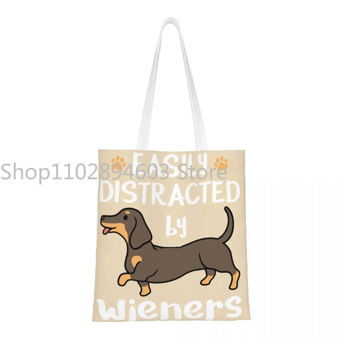 حقيبة حمل للكلاب قابلة لإعادة الاستخدام من Dachshund ، أكياس بقالة ، بأسعار سهلة من قبل Wieners ، قماش ، تصميم فريد من نوعه