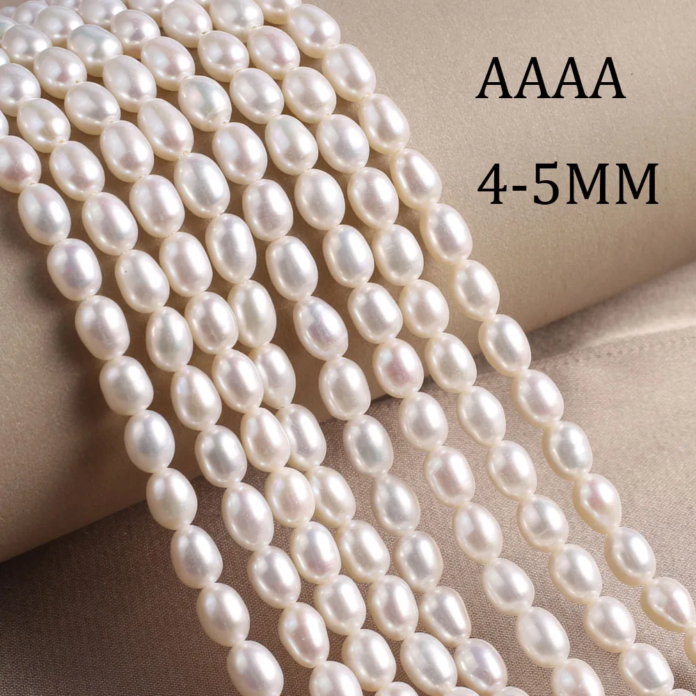 

AAAA 4-5mm High Quality Natural Freshwater Pearls Rice Loose Spacer Beads for Jewelry Making DIY Necklace Bracelet Accessories