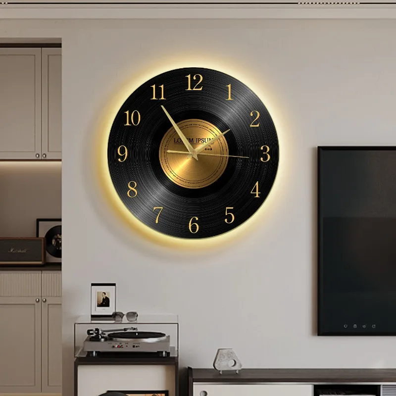 

Vintage Wall Clock with Light Living Room Silent Clock for Bedroom Large Creative Luxury Desktop Watches Elegant Home Decoration