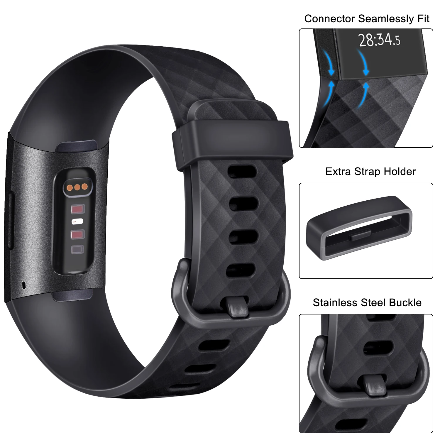 Correa de repuesto para reloj Fitbit Charge 4 3 se, correa de TPU suave, accesorios para reloj Fitbit Charge 4 3