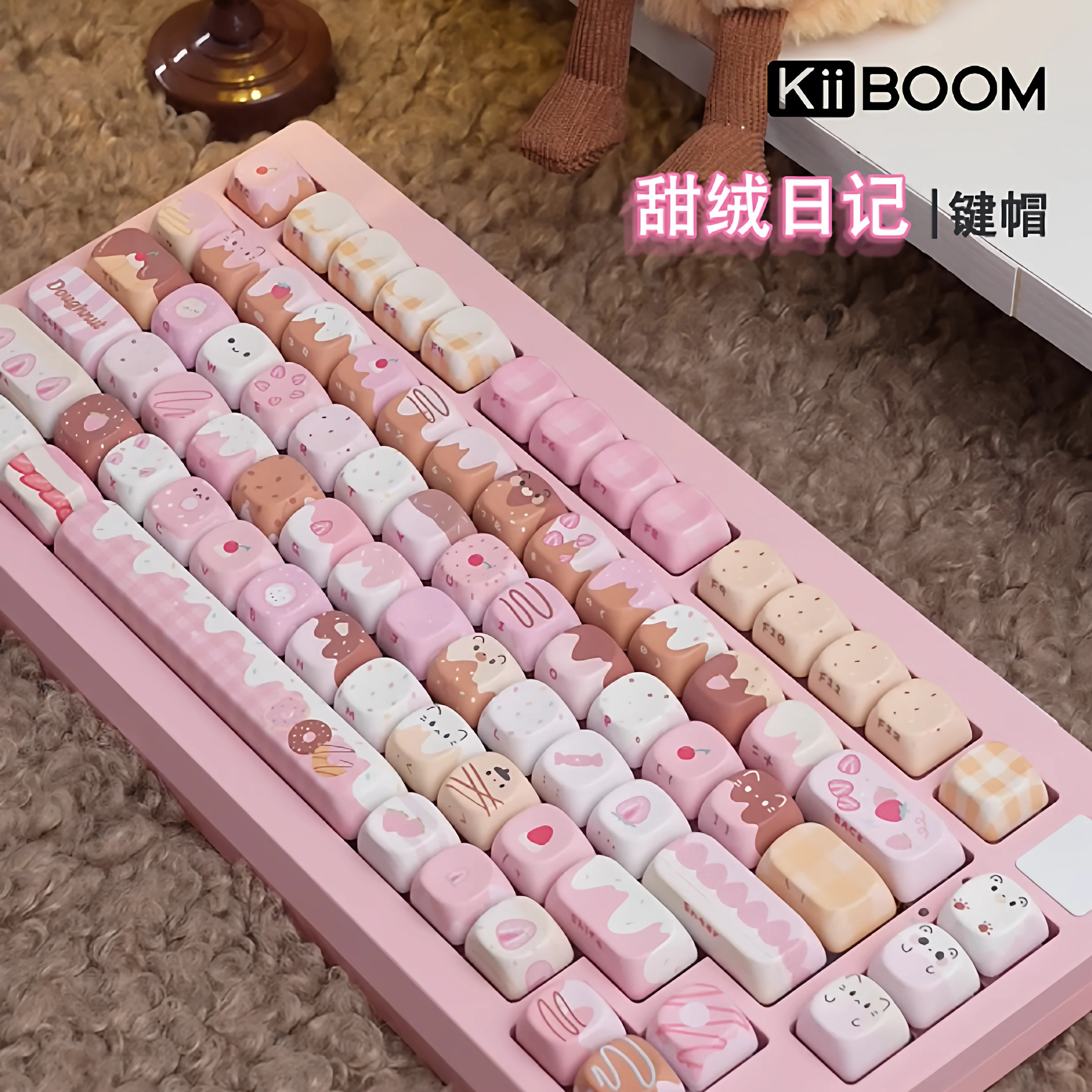 

Sweet Velvet Diary Theme Keycaps Set PBT MOA/Cherry Profile Custom Original Handmade Keycaps for Mechanical Keyboard Accessories