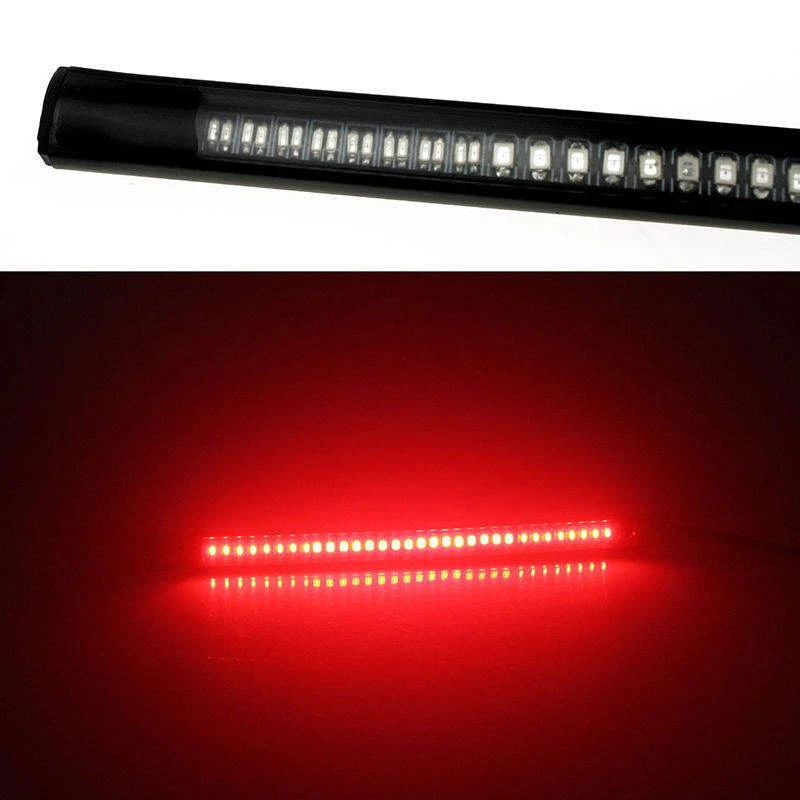 Motorcycle Light Bar Strip Flexible Tail Brake Stop Turn Signal Lamp Motor Taillights Universal 2835 3014 48SMD Dual Color 12V