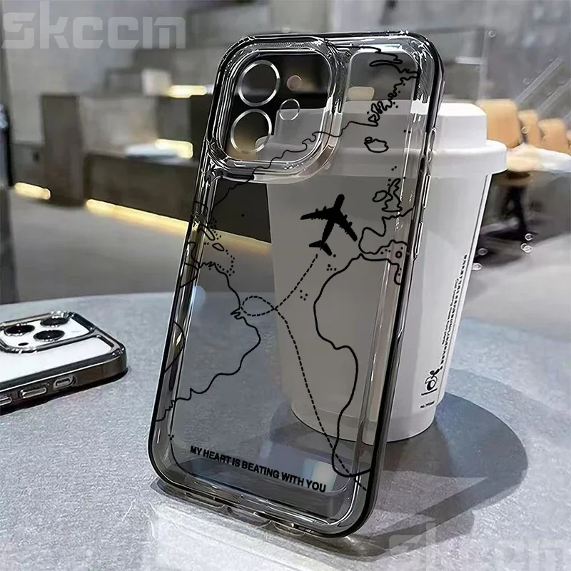 حافظة لهاتف آيفون 11 12 13 14 15 16 Pro Max 15 16 Plus X XR XS غطاء ناعم شفاف