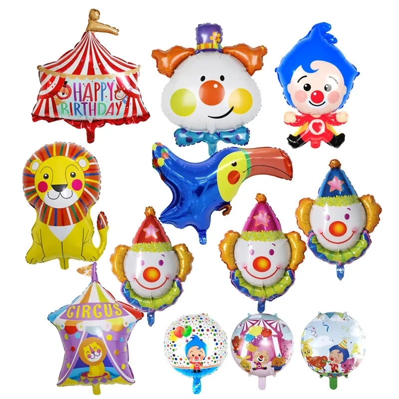 Disney Circus Tent Clown Carnival Decoration Children's Birthday Aluminum Film Balloon