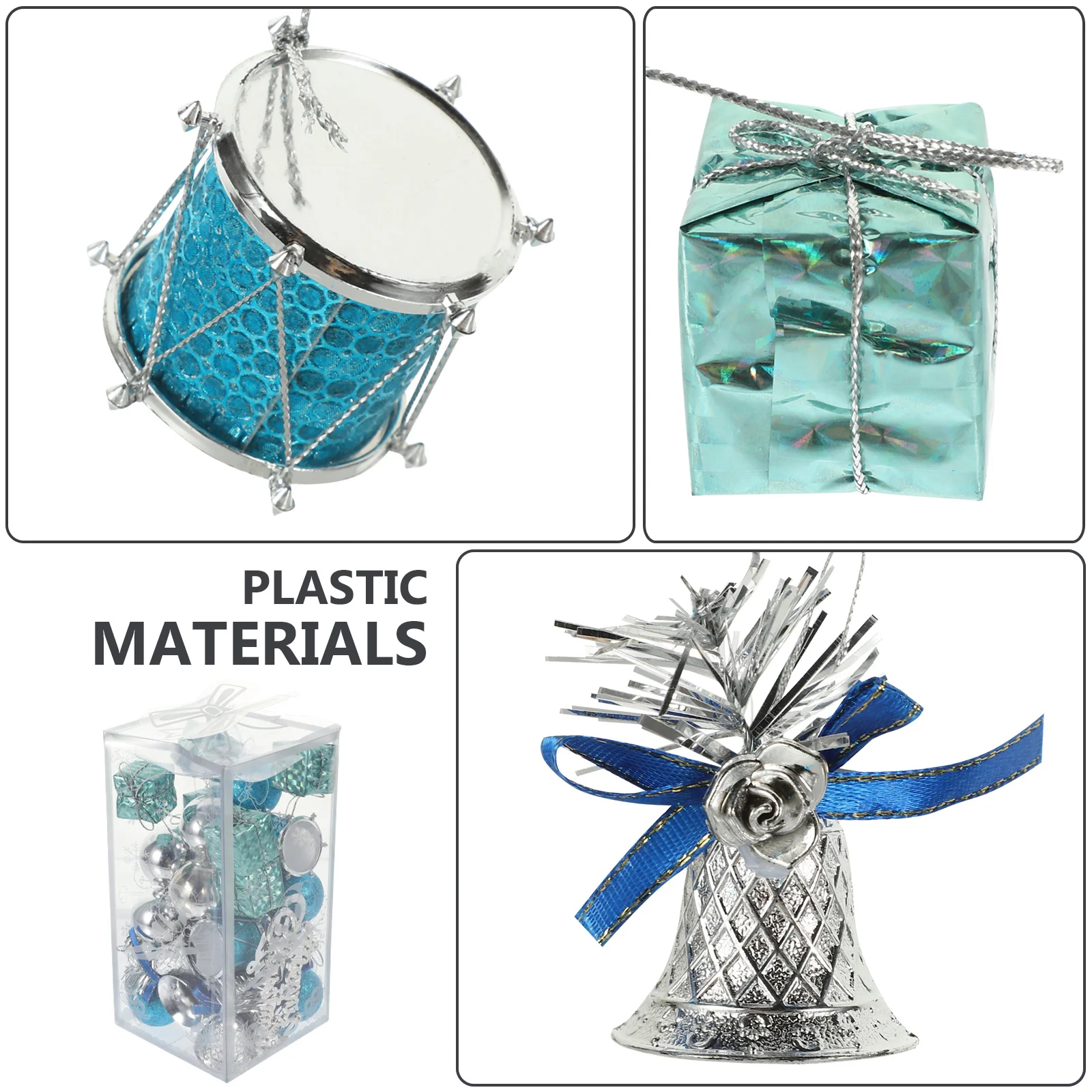 

2Sets Christmas Tree Ornaments Hanging Xmas Decor Plastic Pendants for Holiday Party Home Garden Tree Topper Decoration