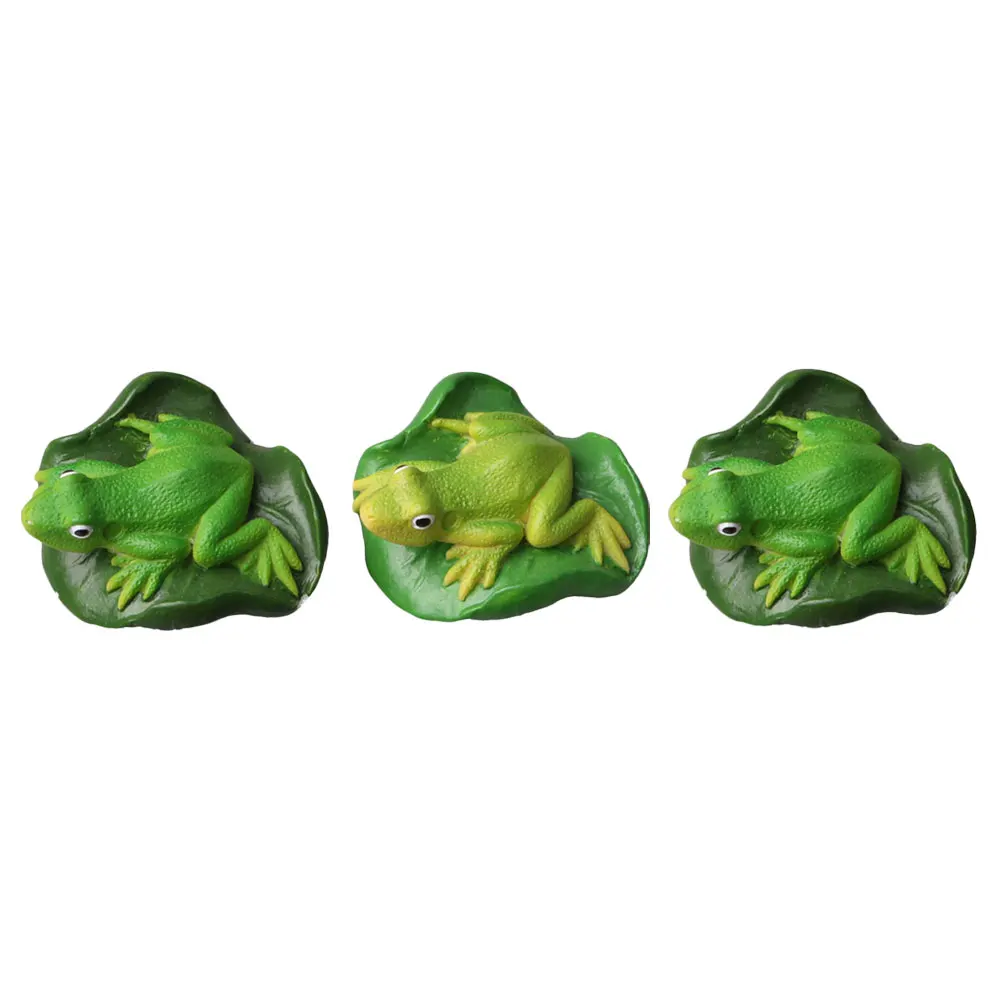 

3 Pcs Frog Sculptures Resin Garden Decoration Outdoor Statue Aquarium Accessory Tabletop Adornment Landscape