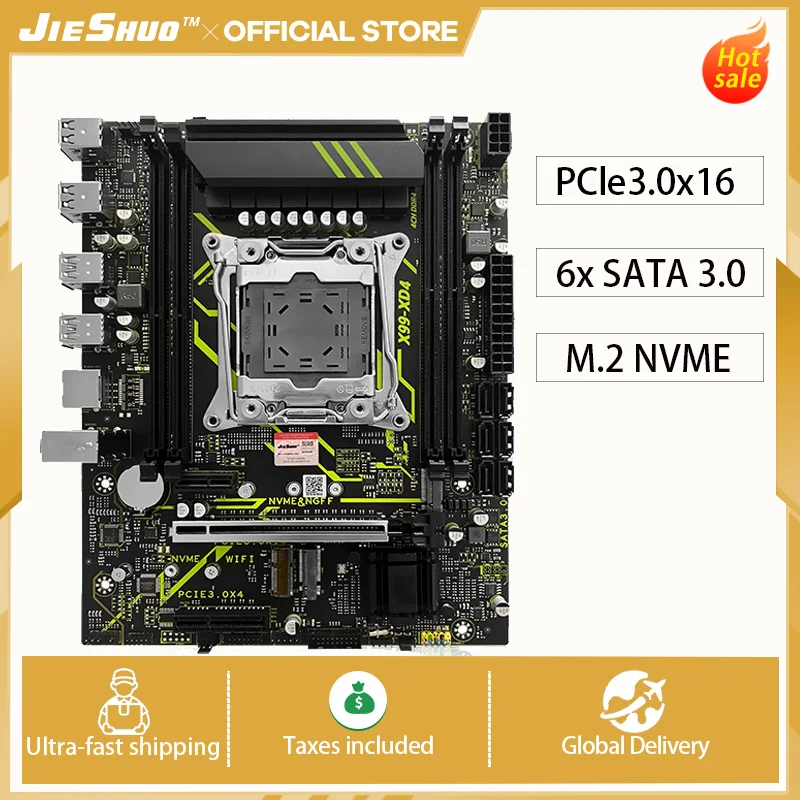 

JIESHU X99 Motherboard Combo DDR4 RAM Module NVMe M.2 USB 3.0 TPM2.0 Gaming PC Upgrade Kit