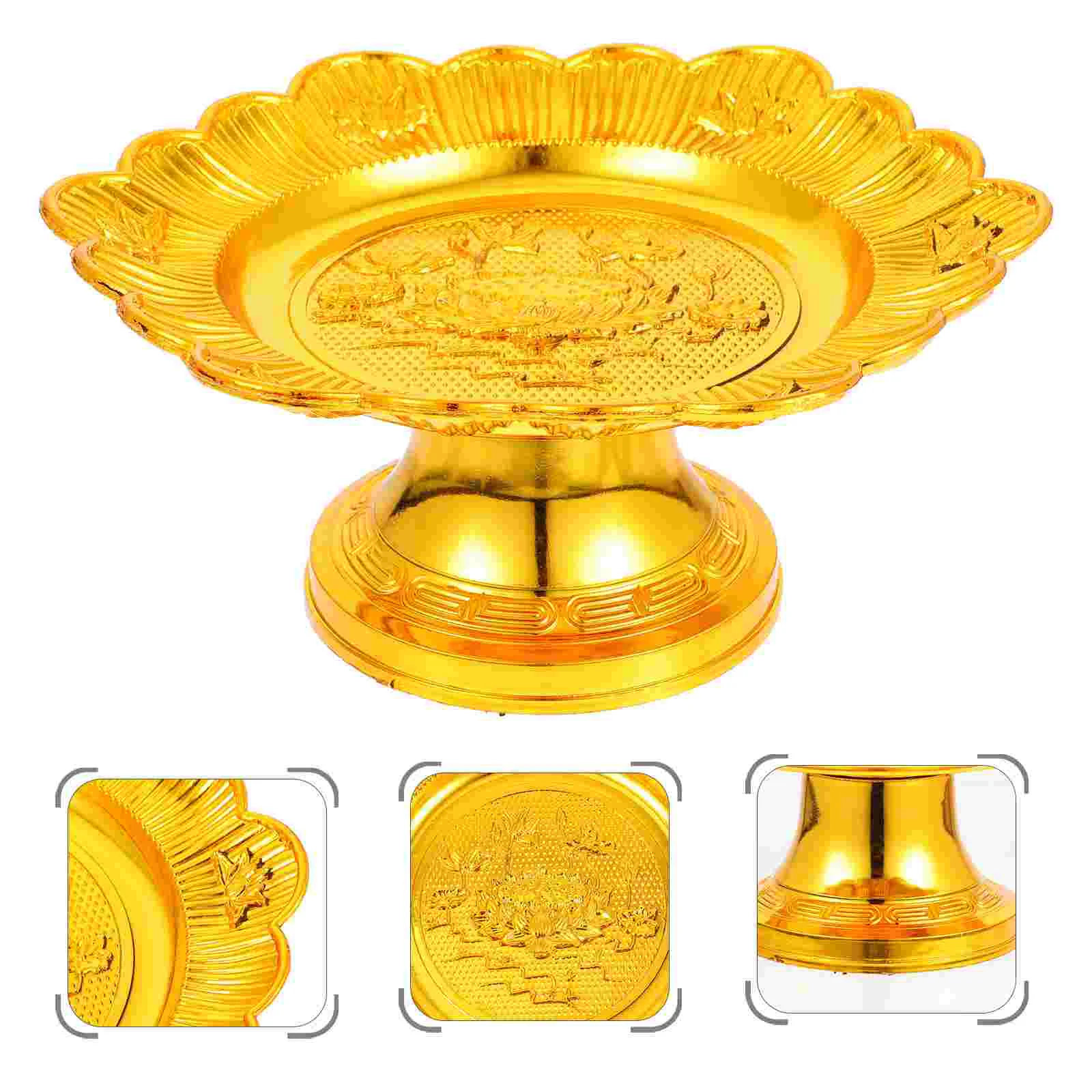 2 Pcs Tribute Plate Storage Tray Temple Offerings Retro Decor Dish Fruit Dresser Amulet