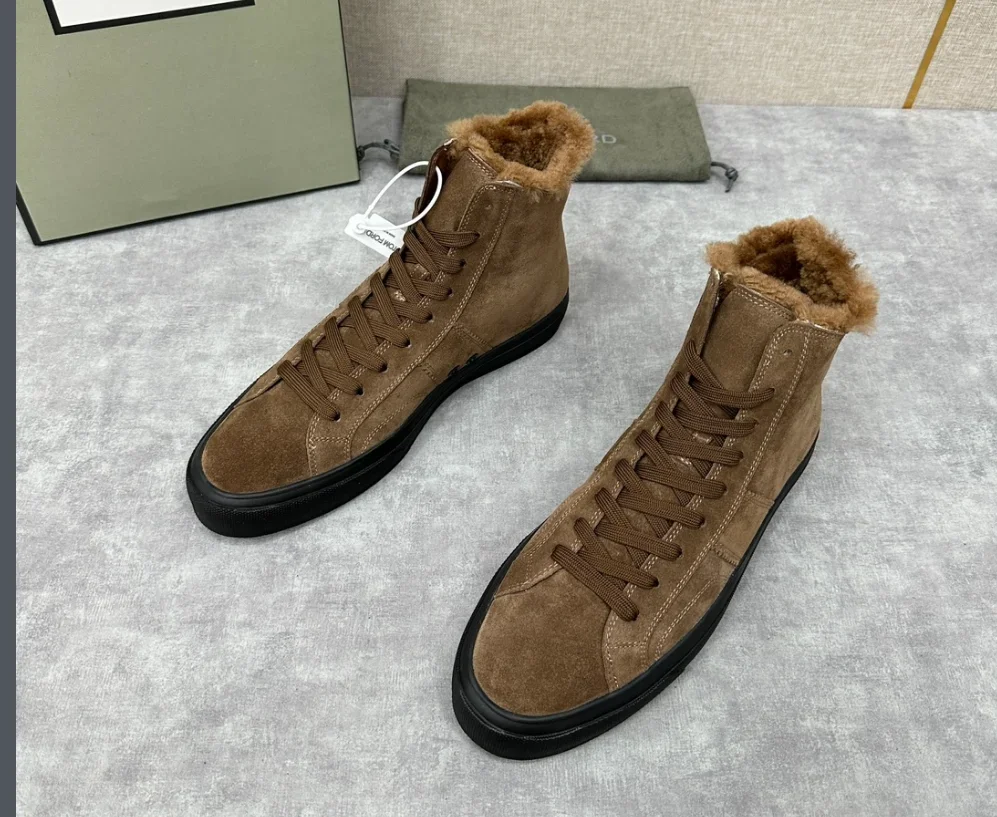 2024 DIKU  Suede Leather High Top Sneakers Are Made Of Suede Calf Leather For Warmth And Wool For A Soft And Comfortable Linin