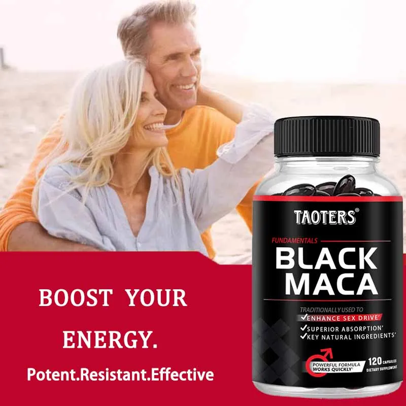 Taoters Black Maca Root Extract - for exercise endurance, energy supplement - building muscle, non-GMO