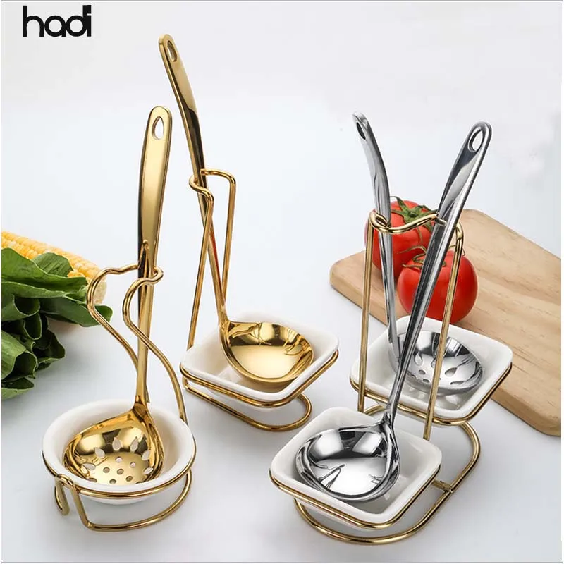 Best Selling Large Silver Gold Stainless Steel Long Handle Soup Ladle with Hole End Material Metal Feature Sustainable,Stocked