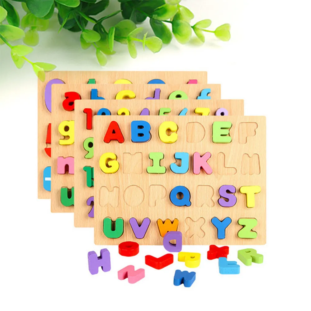 

1Set Wooden Alphabet Puzzle Set for Kids Ages 3 Years Old Educational Letter Recognition Word Building Memory Imagination