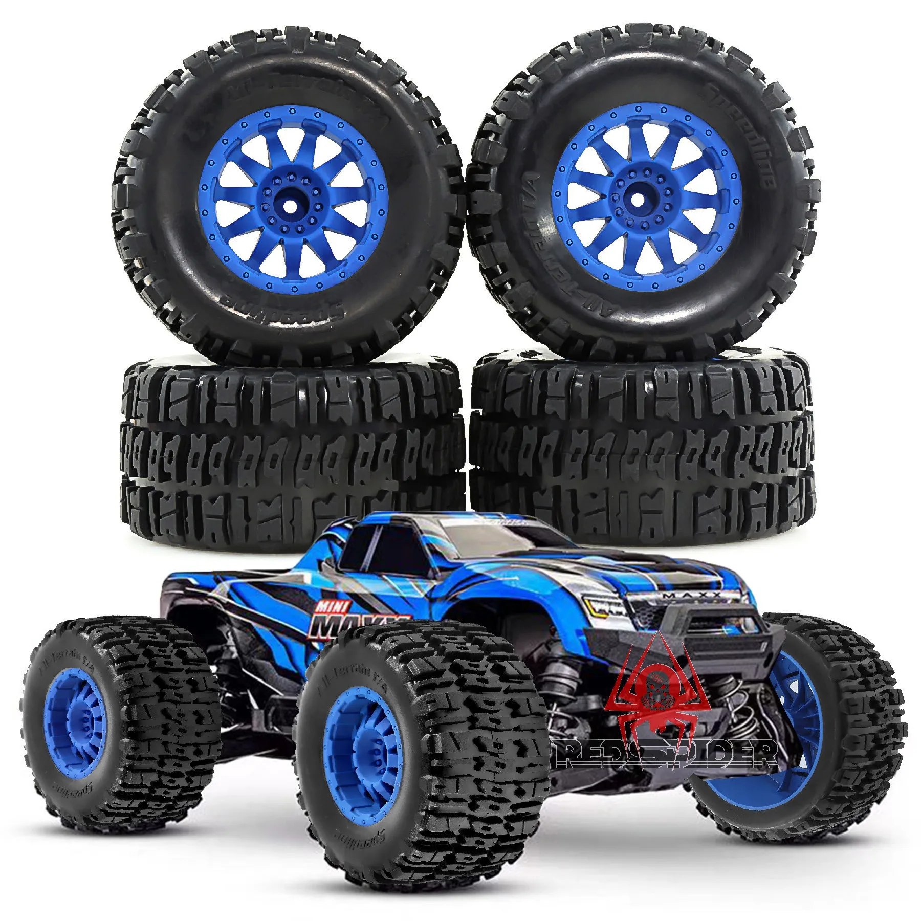 

4Pcs 110mm 1/12 Buggy Bigfoot Tyre12mm Wheel Hex for XS FLUX Youdi V3Mini XRT Maxx RC Car Tires