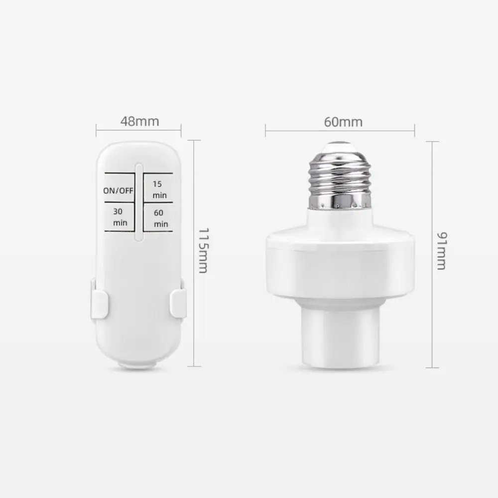 Portalámparas con Control remoto y temporizador de 15/30/60 Min, portalámparas E27 portátil de larga distancia, portalámparas para PC inteligente, enchufe para bombilla para el hogar