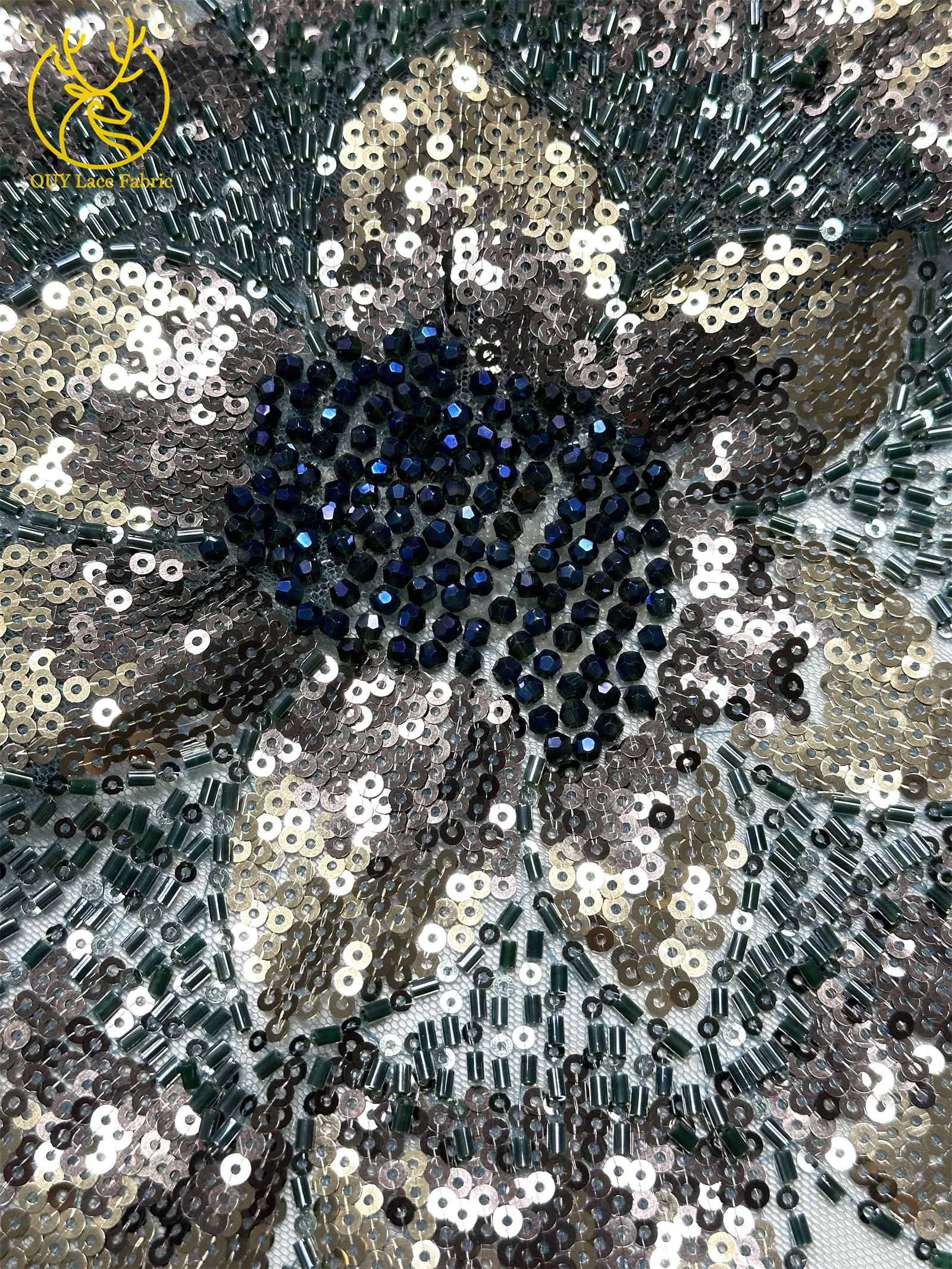 2026 Afrikanischer Bräutigam Bestickter Perlen-Spitzenstoff Modisches Design Französische Pailletten-Spitze Brautkleid Nähmaterial 5 Yards – Detail 27