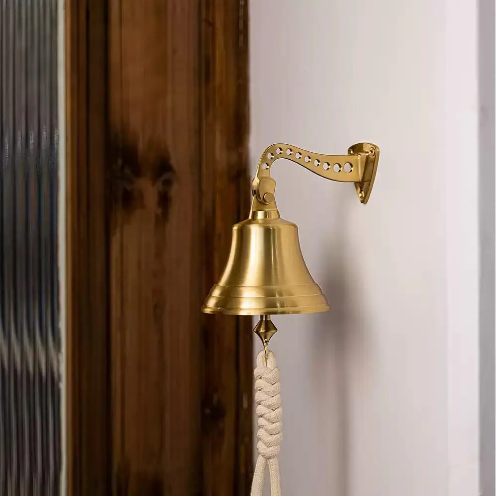 Vintage Brass Bell, Wall Mounted Doorbell, Antique Cafe Shopkeepers Bell for Home Bar Store Farmhouse Decor