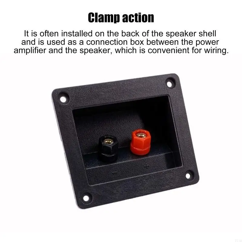77JD 2-Way Speaker Junction Box Terminal Binding Post Square Screw Cup Connecting Subwoofer Plug DIY Repalcement Black