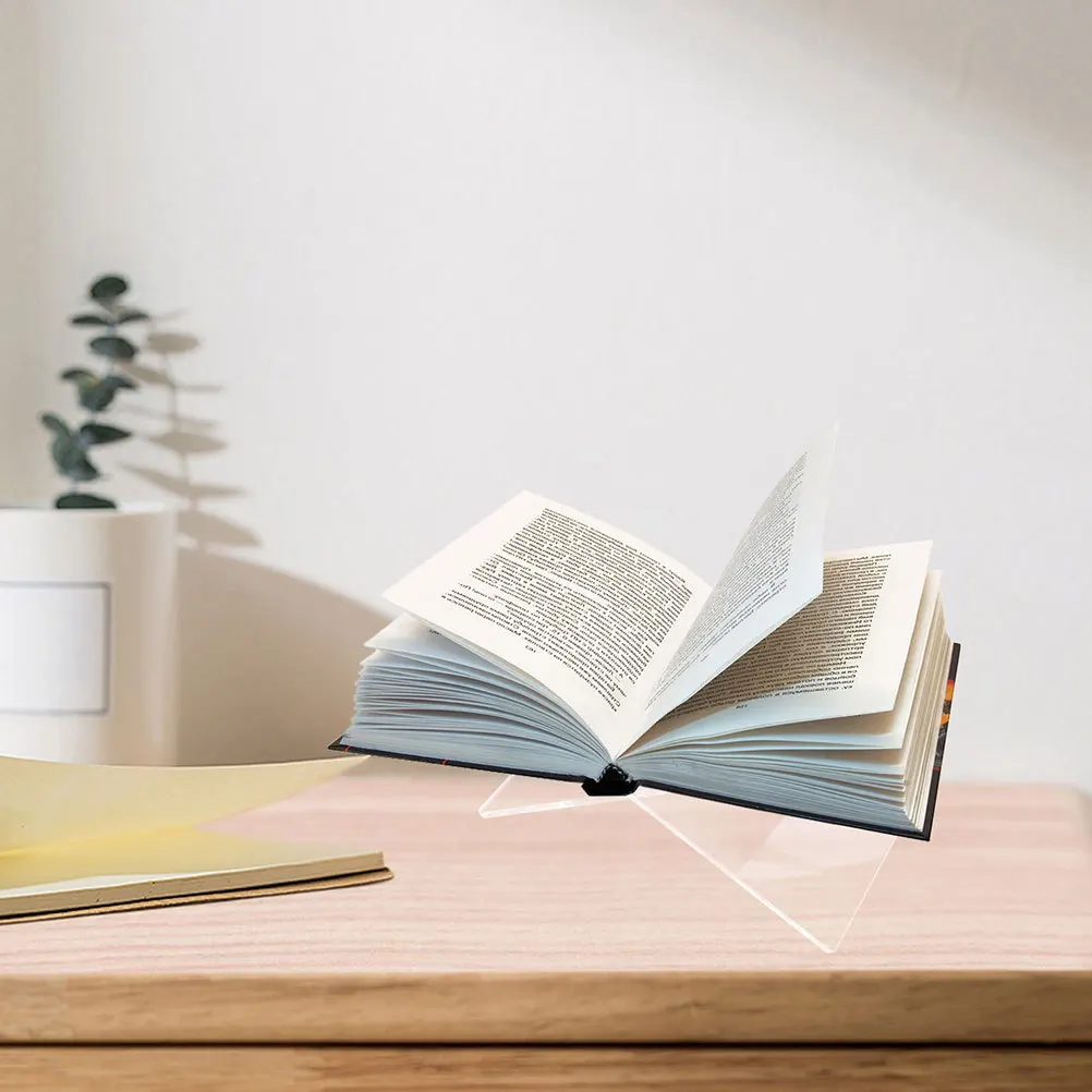 2 قطعة حامل كتب أكريليك X شكل حامل كتب قاعدة ثابتة حامل القراءة رف شاشة لسطح المكتب للكتب وصفات الوثائق #3