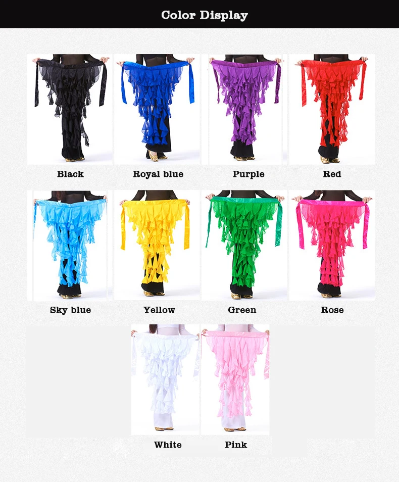 1PC frauen Bauchtanz Hüfte Schal Gürtel Rock Latin Dance Gürtel Neun Schwanz Fuchs Rock Leistung Quaste Welle rock – Detail 4