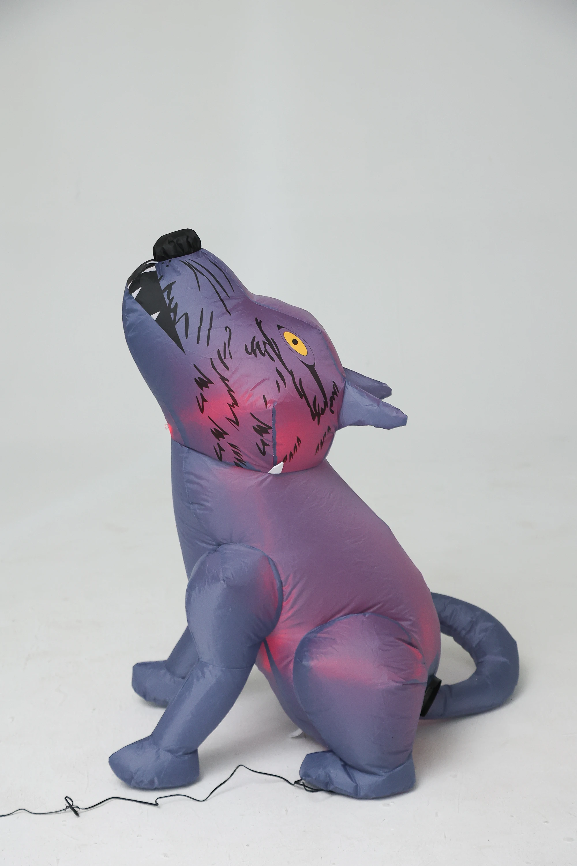 3ft Halloween Inflatable Howling Gray Wolf, LED Light Up Spooky Werewolf Yard Decoration