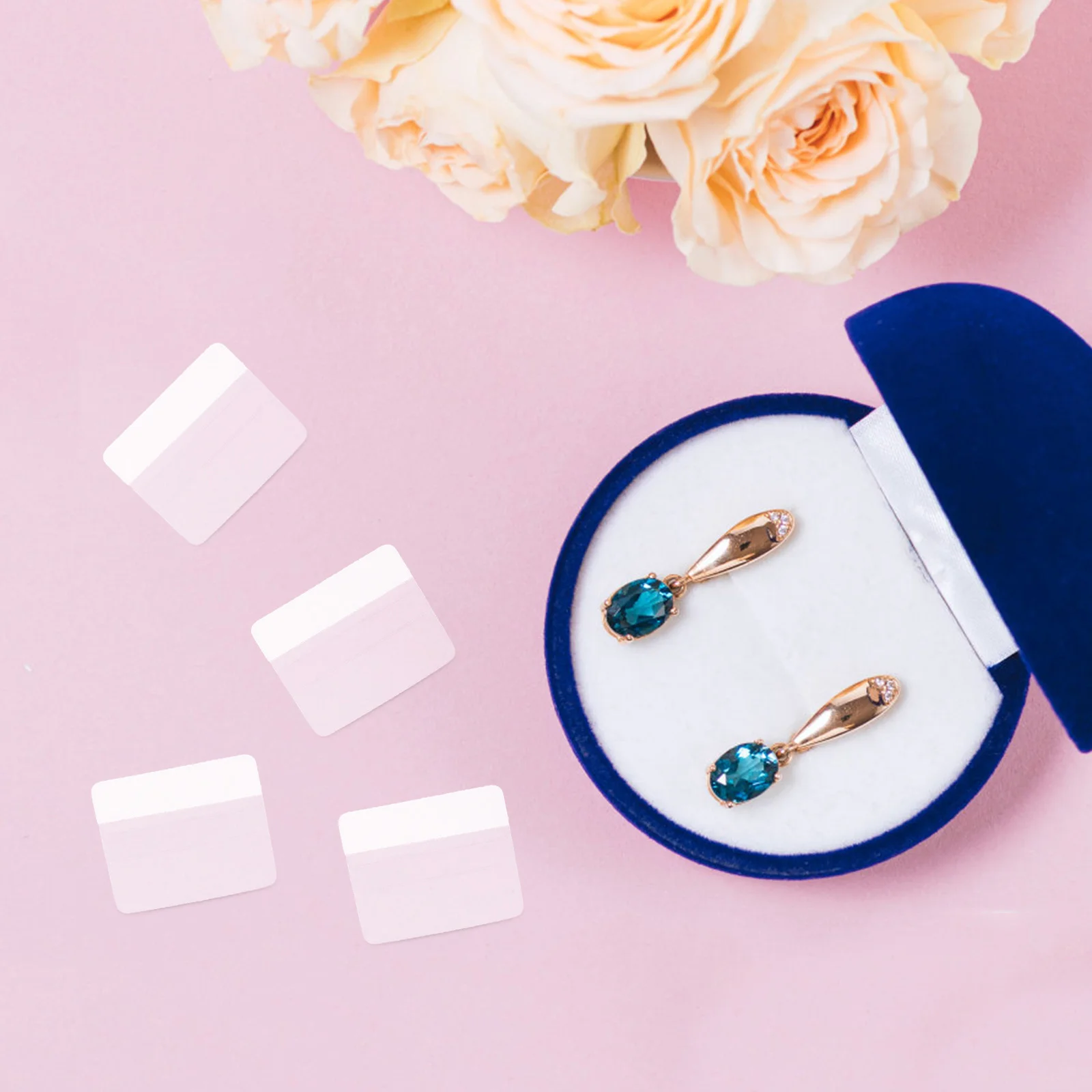 

100Pcs Self-Adhesive Earring Display Cards Adapters Clear Jewelry Cards for Earrings Necklaces Bracelet Presentation