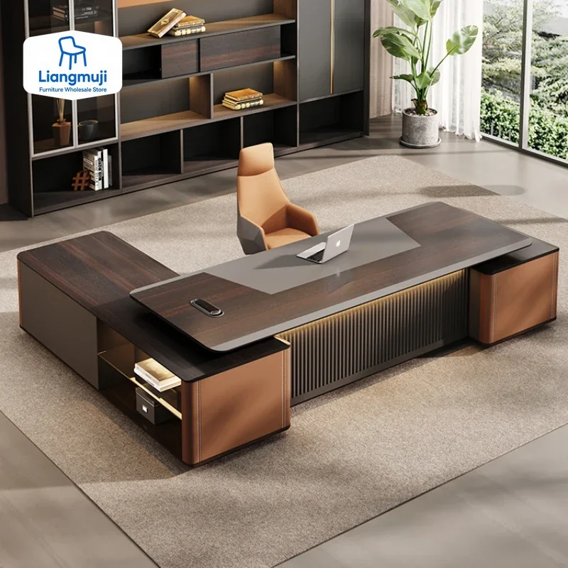 

L Shape Luxury Executive Desk Manager Designer Computer Standing Office Desks Room Bedroom Mesas De Escritorio Office Furniture
