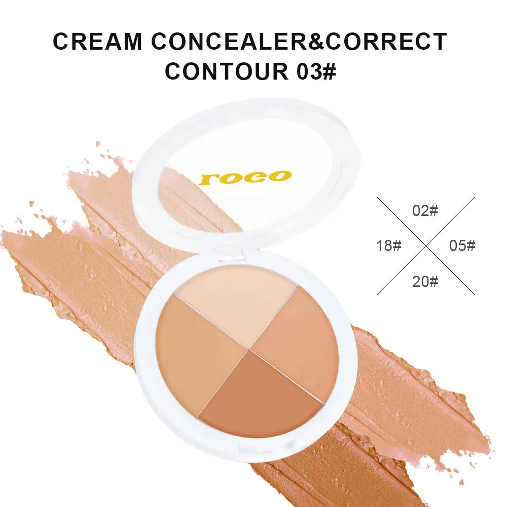 4-in-1 naakte make-up gezichtscontour concealer crème volledige dekking waterdichte foundation blijvende fleuren cosmetica