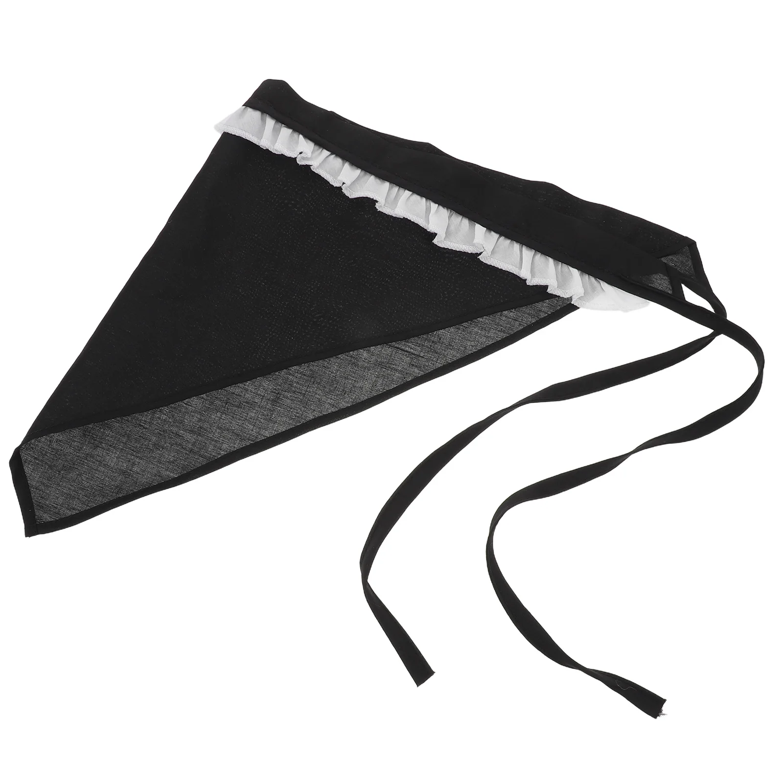 

Elegant Lace Head Summer Hair Scarf Kitchen Cap For Food Service Waitress Black Lightweight Triangular Design Adjustable Turban