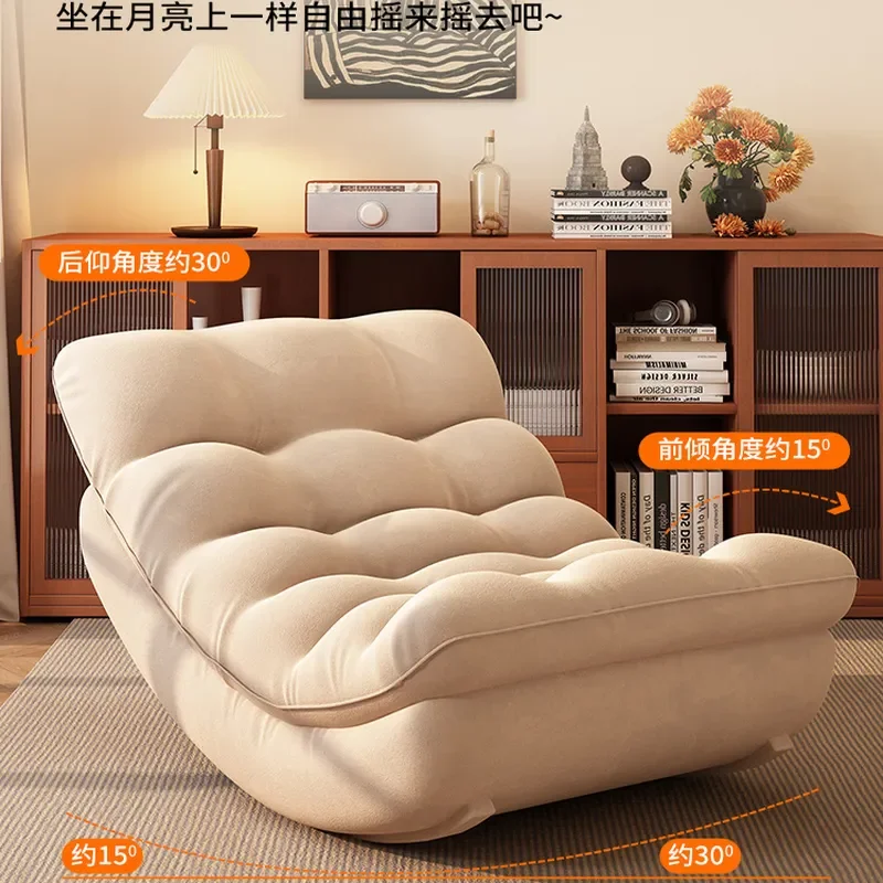 for Moon Rocking Chair Recliner Adult Sleeping Balcony Single Lazy Sofa Chair Living Room Home Leisure Sofa Chair