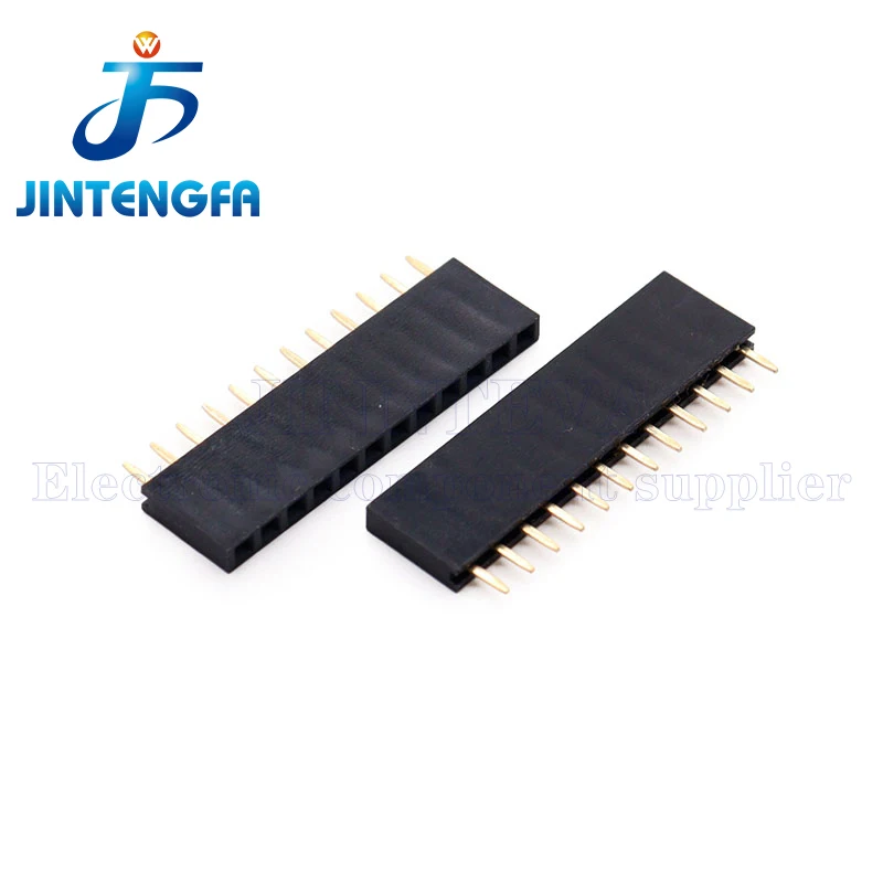 20PCS 2.54mm Black single row Female Header Connector 2P 3P 4P 5P 6P 7P 8P 9P 10P 11P 12P 13P 14P 15P 16P 18P 20P 40Pin PCB JST