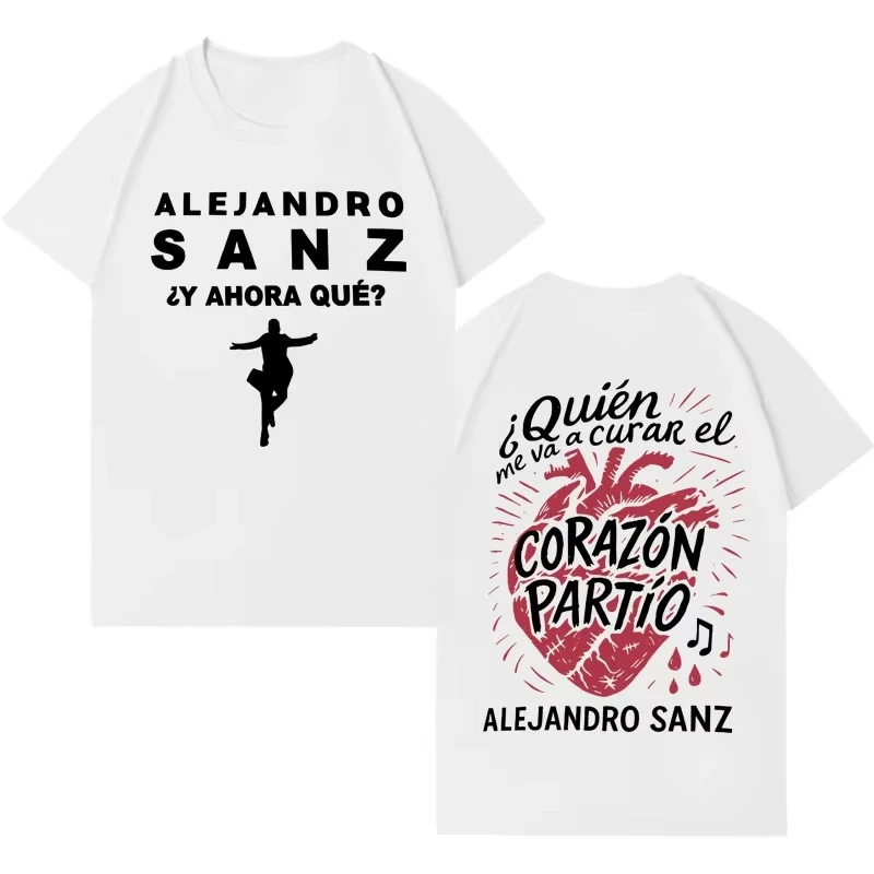 

Футболка унисекс с модным графическим принтом Singer Alejandro Sanz 2026, короткий рукав, хип-хоп, высокое качество, панк, кэжуал, Y2K, одежда для фанатов, подарок