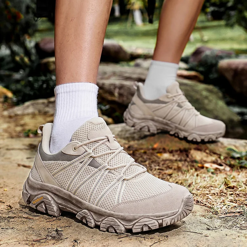 Anti Slip Outdoor Climbing Shoes Wear Resistant Breathable Upper Lightweight Shock Absorbing Trekking Sneakers