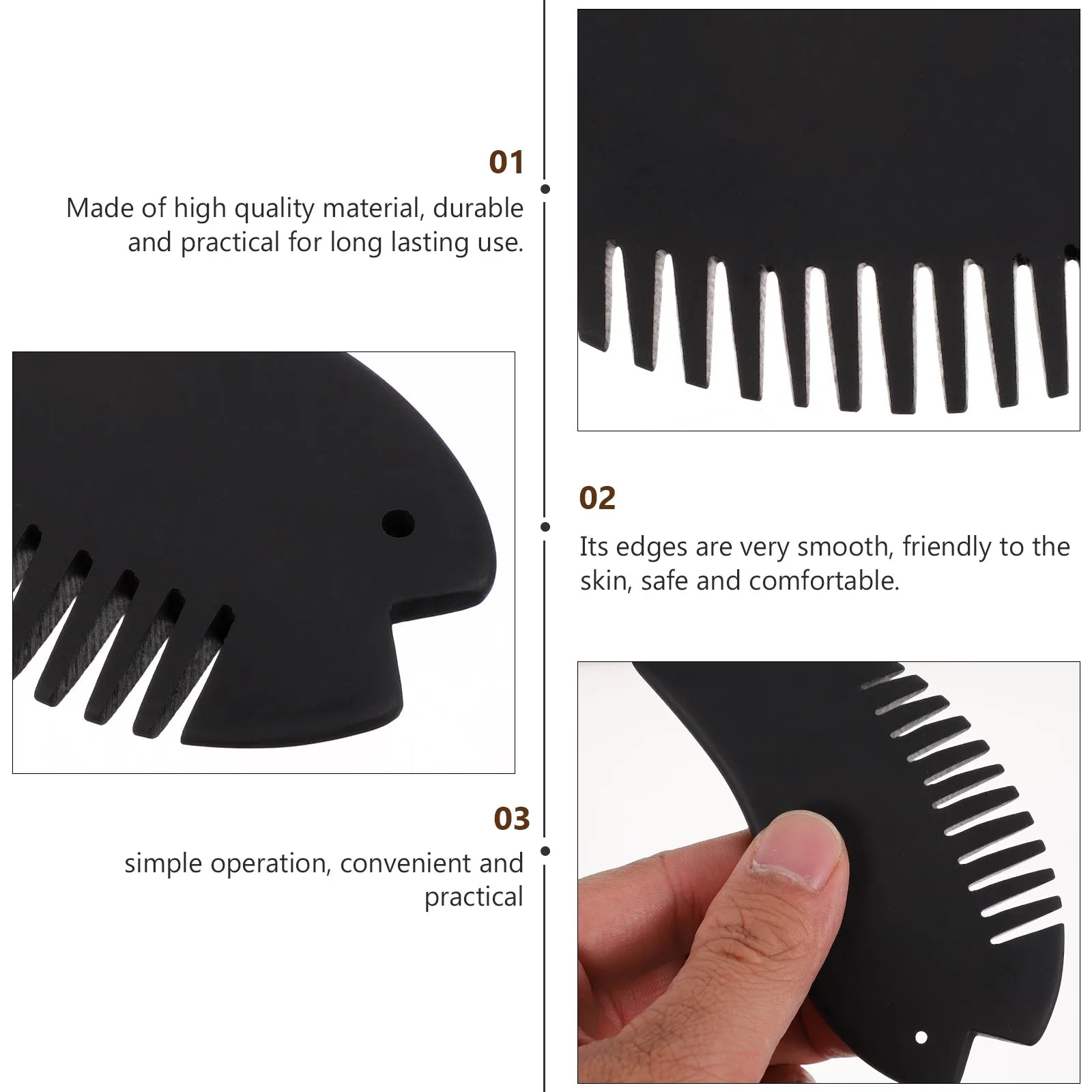 

2 pcs Handheld Massage Comb Practical Scraping Tool Ergonomic Design Smooth Edges For Face Neck Back Leg Body Massaging Beauty