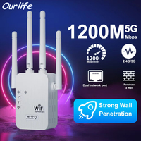 Ourlife Dual Network interface WiFi Repeater Signal Amplifier Router Network Amplifier Long Range Signal For Small Office